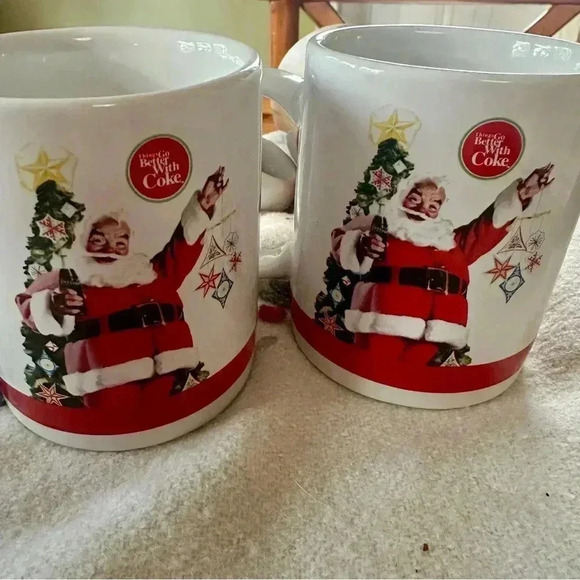 Things Go Better with Coke Santa Mug Coca-Cola Mug set of 4 - Picture 4 of 11